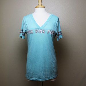 Victoria's Secret Pink Logo Shirt in Aqua